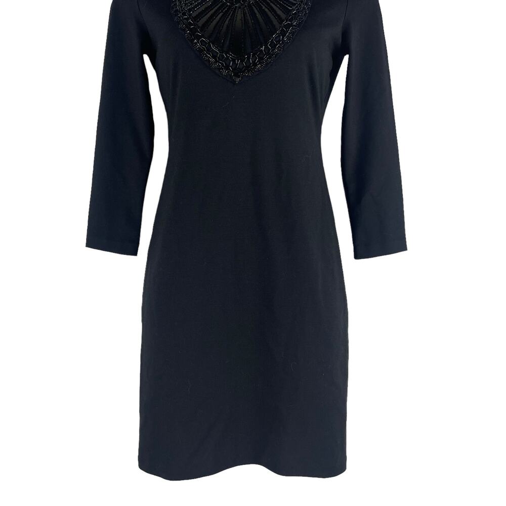 Armani Exchange 3/4 Sleeve Embellished Fitted Mini Dress Black Size XS - Picture 6 of 10